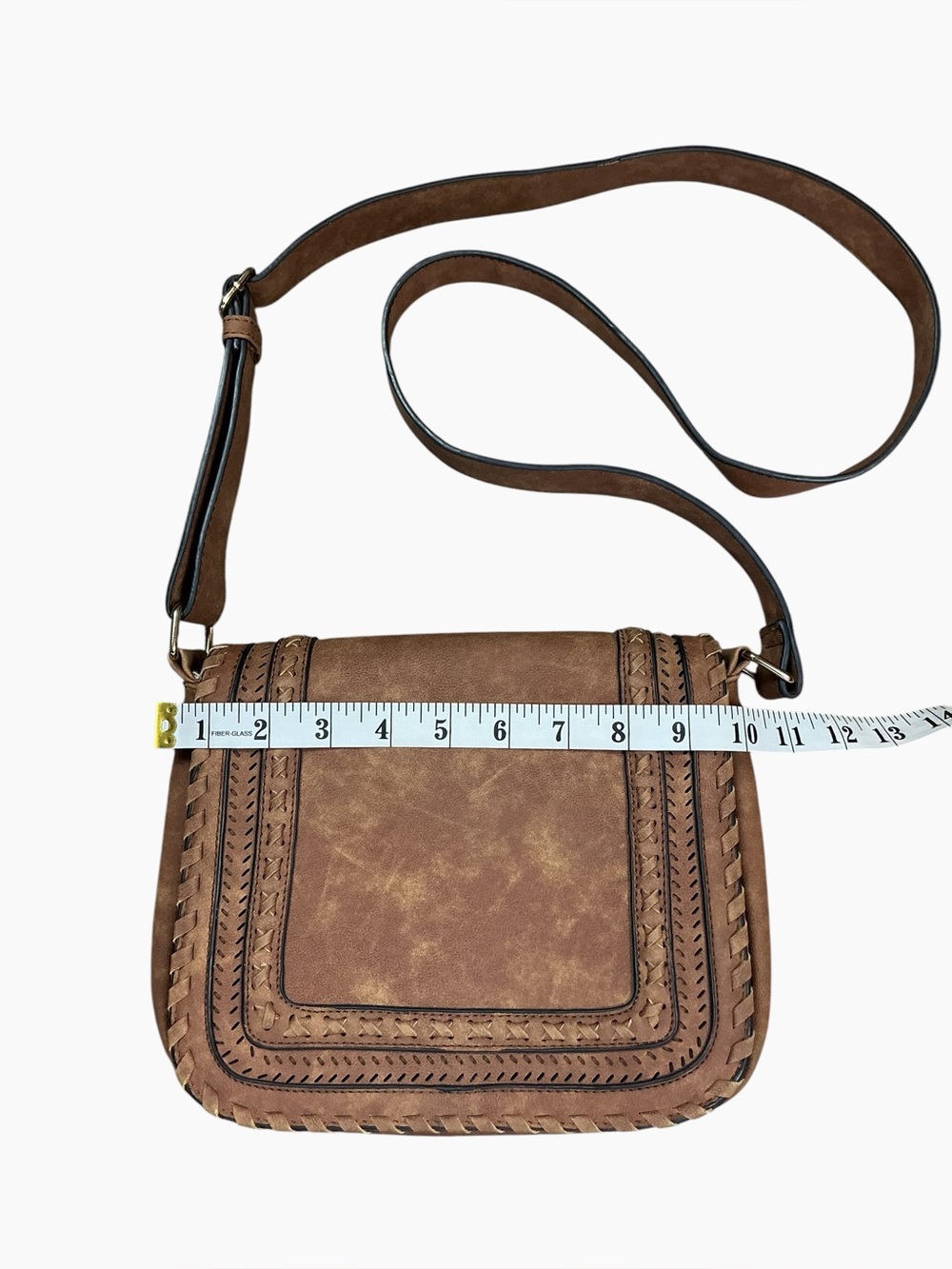 Brown Boho Whipstitch Crossbody Bag - Picture 5 of 6